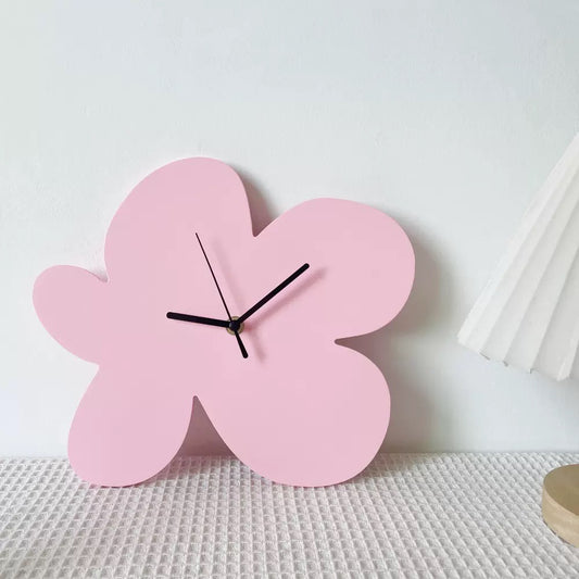 Pink Flower Shaped Wall Clock – Cute & Ultra-Light Clock