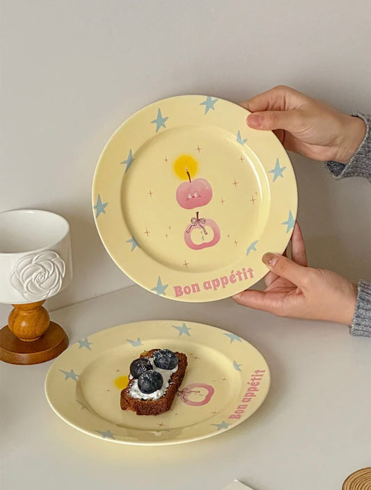 Apple Candle Birthday Plates