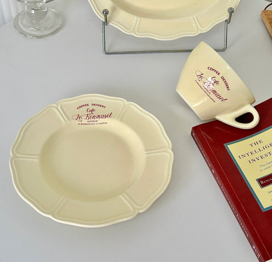 French Letter Round Plate