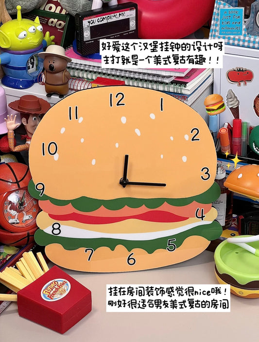 Hamburger Shaped Wall Clock – Cute & Fun Kitchen Clock