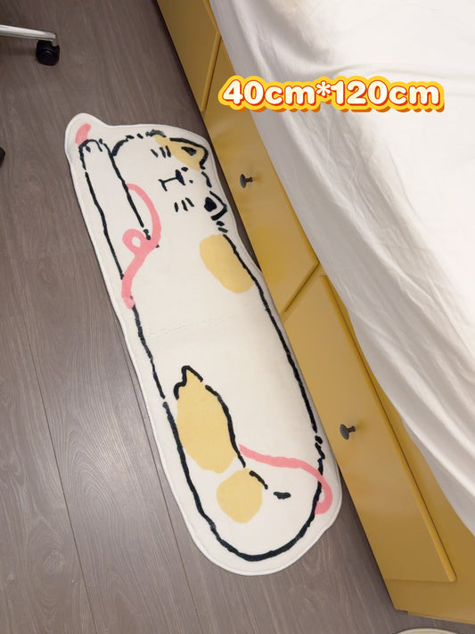 Playful Cat with Yarn Ball Rug – Cute & Cozy Floor Mat （40cm*120cm）