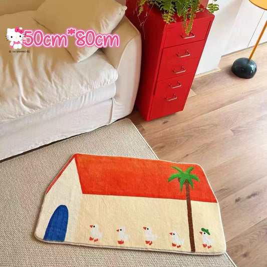 Red House & Goose Rug – Cozy Decorative Floor Mat（50cm*80cm)