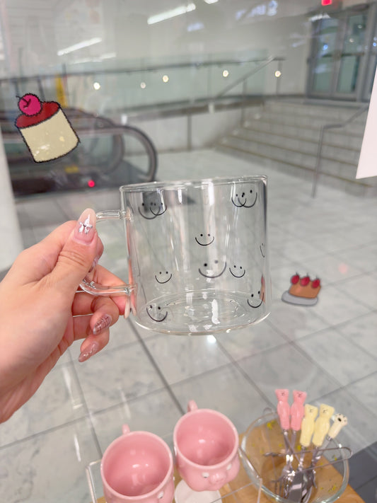 Smiley Face Glass Cup