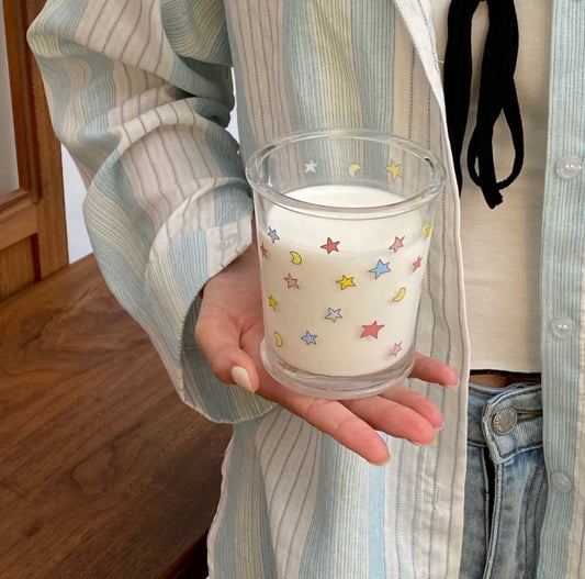 Starry Glass Cup – Elegant Clear Drinking Tumbler