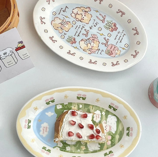 Mini Oval Pastel Animal Plate