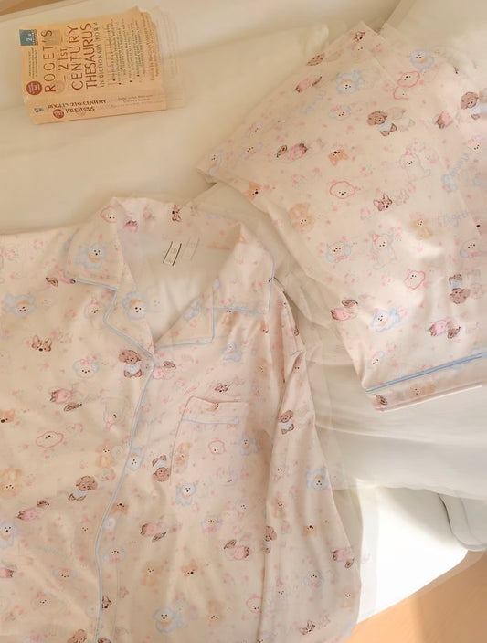 Puppy Long Sleeve Pajama Set (2 Pieces: Top + Pants)