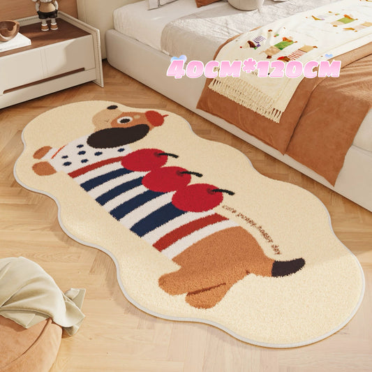 Triple Apple Dachshund Indoor Rug – Cute Dog Carpet for Home